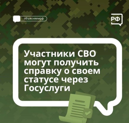 С 1 ноября заработала система, позволяющая участникам СВО без документов подтвердить свой статус и получить справку о выполнении задач в зоне спецоперации.