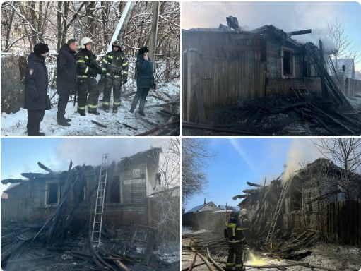 Пожар сегодня произошел в двухквартирном одноэтажном деревянном доме по адресу 2-я Пролетарская, дом 21..