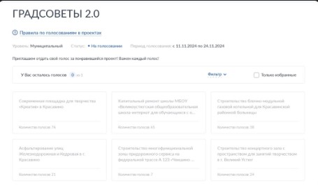 5 дней остаётся до окончания голосования по проекту «Градсоветы 2.0».