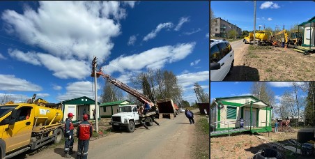 Обустройством инженерных коммуникаций сегодня занимаются специалисты у нового ФАП в Бобровниково.