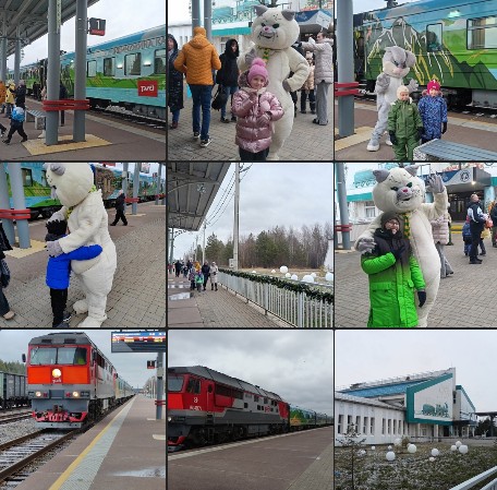 Первый туристический поезд &quot;Зимняя сказка&quot; в минувшие выходные прибыл на станцию &quot;Великий Устюг&quot;.