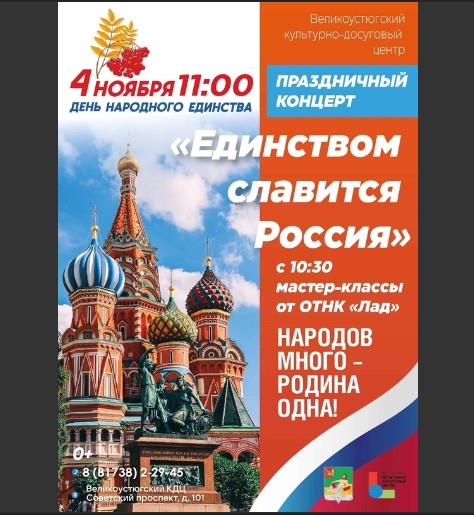 Праздничный концерт &quot;Единством славится Россия&quot;.