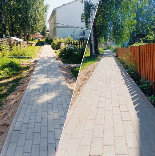 В Добрынино завершена укладка тротуара. В Добрынино завершена укладка тротуара.