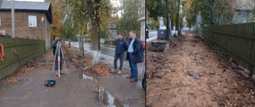 По программе Губернатора "Народный бюджет" приступили к работам по обустройству тротуара в Великом Устюге на ул. Красная от дома №64А до дома №74.. По программе Губернатора "Народный бюджет" приступили к работам по обустройству тротуара в Великом Устюге на ул. Красная от дома №64А до дома №74..