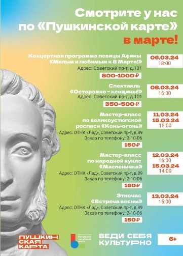 По Пушкинской карте в марте. По Пушкинской карте в марте.