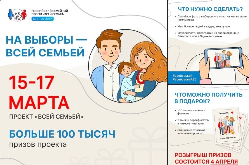 С 15 по 17 марта на Вологодчине стартует очередное задание большого проекта «Всей семьей». С 15 по 17 марта на Вологодчине стартует очередное задание большого проекта «Всей семьей».