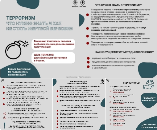 Напоминаем о ключевых правилах профилактики вовлечения в террористические организации и движения. Напоминаем о ключевых правилах профилактики вовлечения в террористические организации и движения.