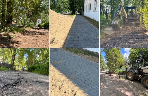 Строительство тротуара на Шумилова продолжается. Строительство тротуара на Шумилова продолжается.